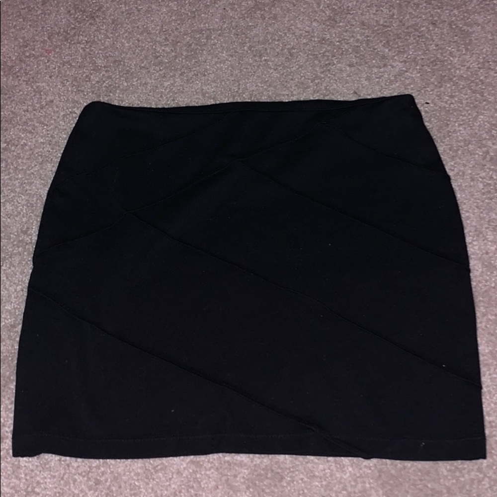 Black mini skirt.